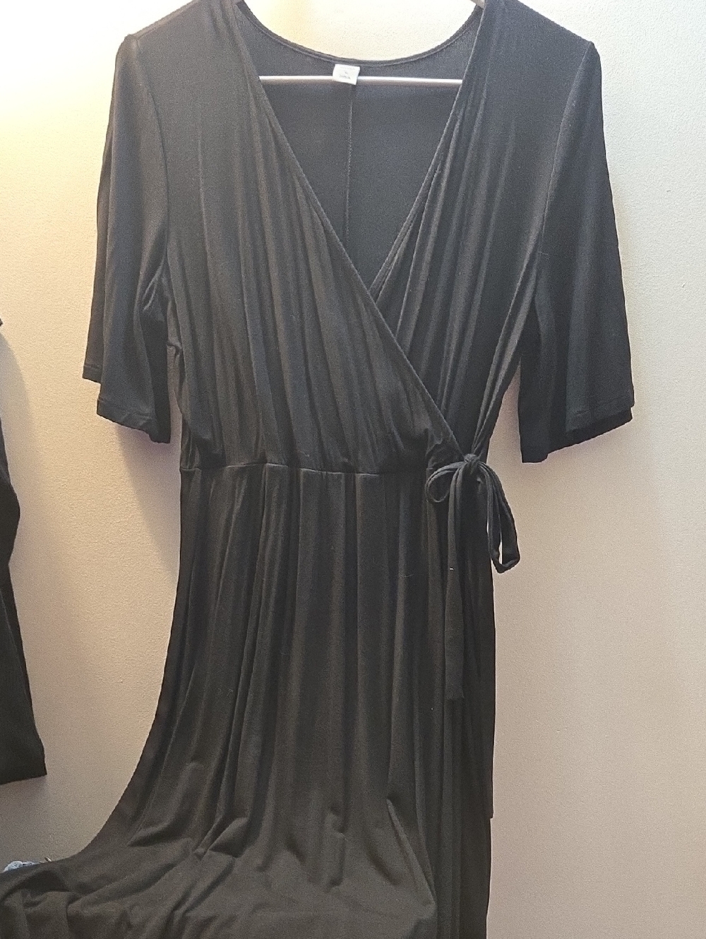 Old Navy Black Wrap-Style Midi Dress